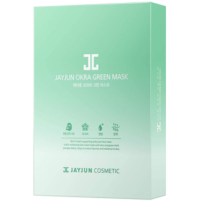 Тканевая Маска для Лица с Экстрактом Бамии и Комплексом Зелёных Трав Jayjun Okra Green Mask